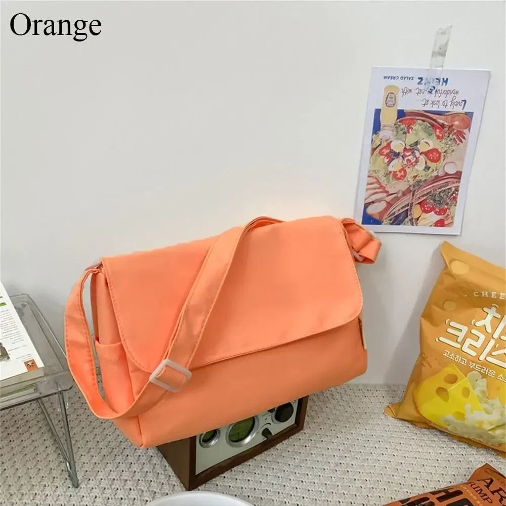 Canvas Shoulder Bags Women Simple Large Capacity Students Couples Shoulder Crossbody Commuter Casual Versatile Class Tote Bag Qme OG