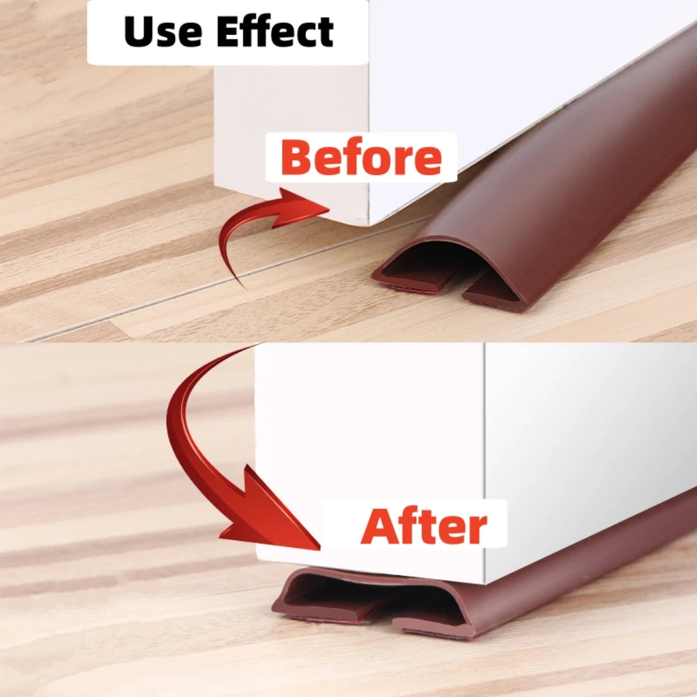 1Pcs Silicone Door Sealing Strip Self-adhesive Under Door gap Protector Wind Prevention Noise Reduction Household Accessories Qme