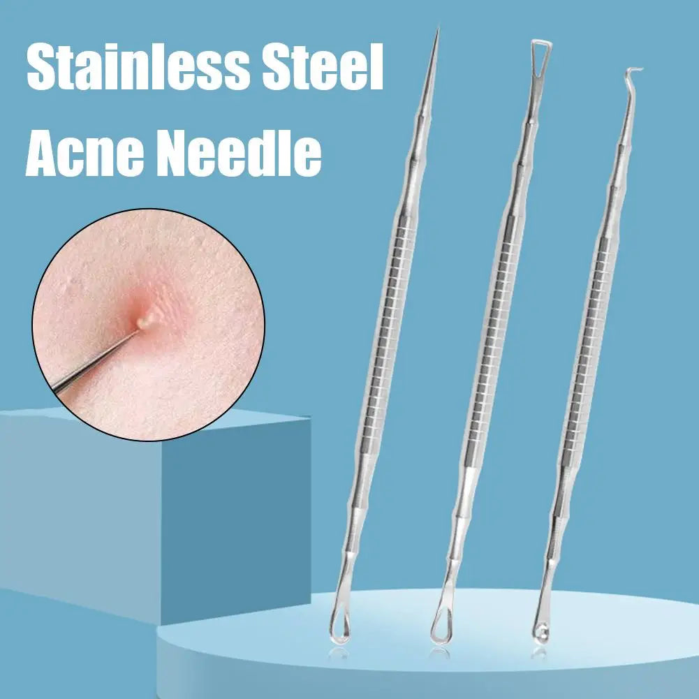 Pimple Extractor Acne Needle Tool Blackhead Comedone Removal Popper Qme
