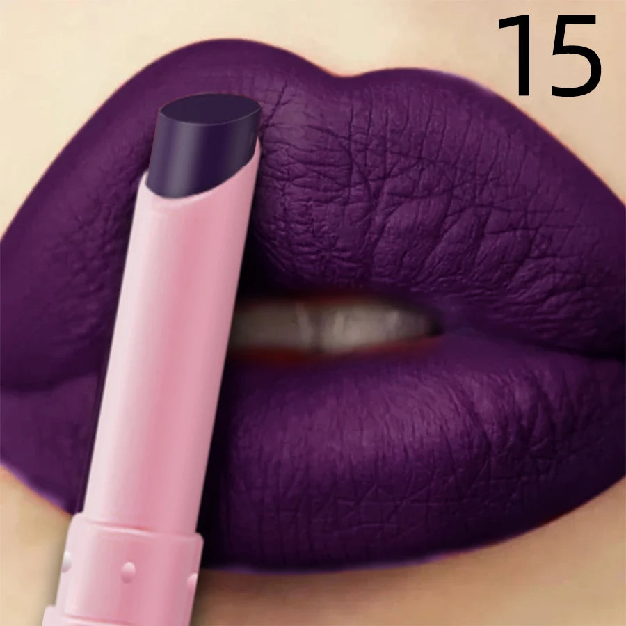 15 Cigarette Velvet Matte Waterproof Lipstick Long-lasting Lip Gloss Qme 15