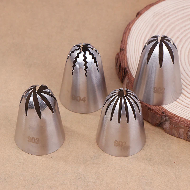 Stainless Steel Cake Decorating Tips Large Close Star Piping Nozzle Qme