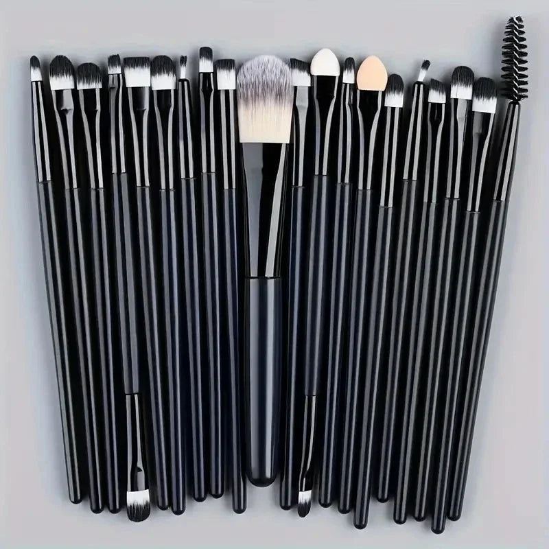 Makeup Brushes Set 20pcs Soft Eye Brush Kit Professional Foundation Concealer Blending Makeup Brush Beauty Tool Makeup Kit Qme black