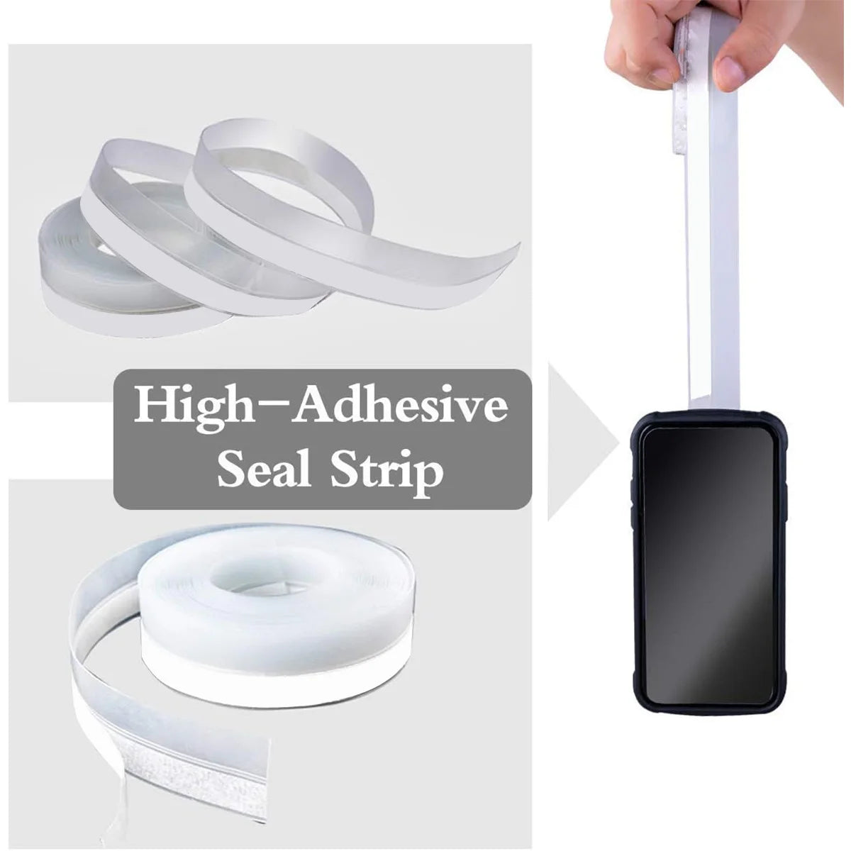 5M Door Bottom Seal Strip Weather Window Rubber Seal Weatherstrip Windproof Self Adhesive Door Windshield Sealing Tape Qme
