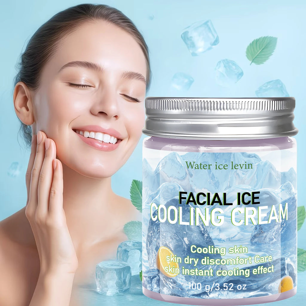 Natural Gentle Facial Ice Cooling Cream with Collagen, Refreshing Dry Skin Daily Care Qme