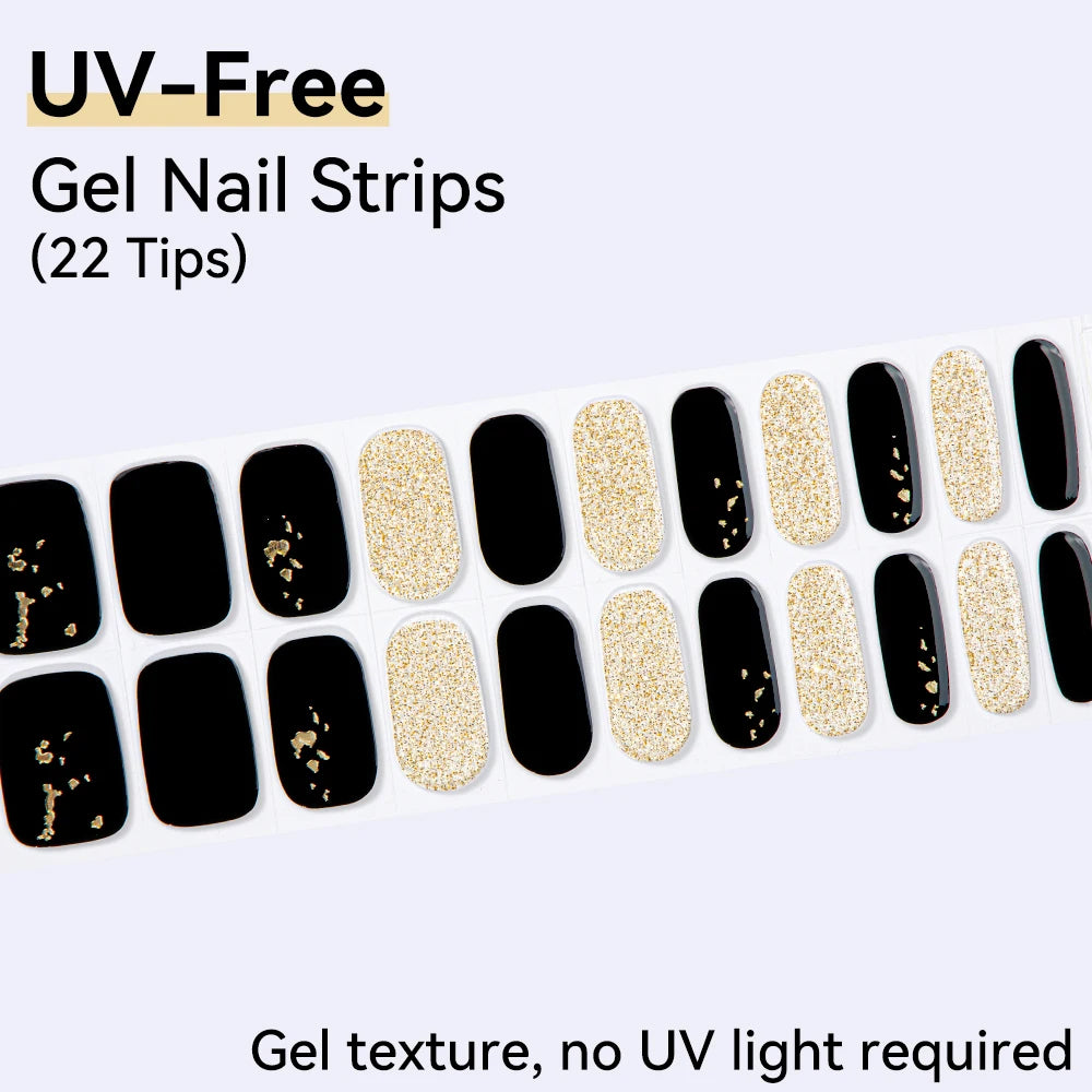 22Tips Sparkling Leopard Pattern Full Cover Nail Stickers French Qme BSA-0172