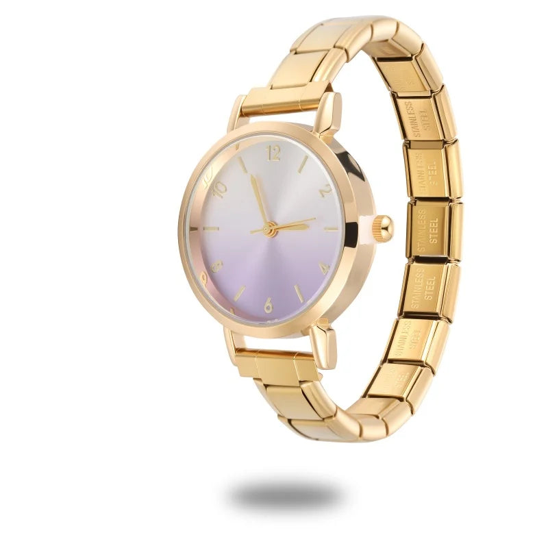 2026 Fashion Men Women's Stainless Steel Round Simple Watch Bracelet
