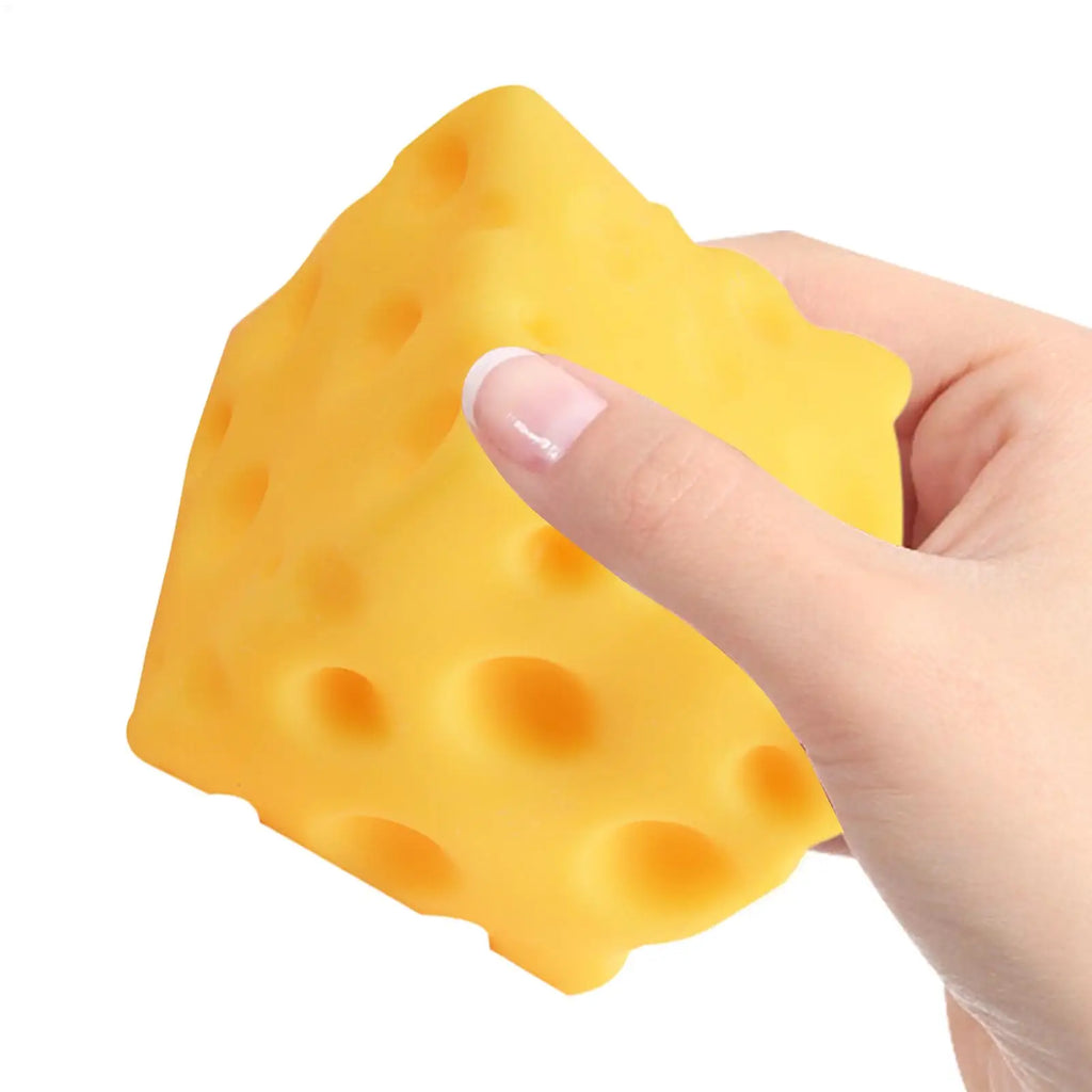 1pcs Cheese Stress Toy Cheese Shape Sensory Squeezing Fidget Antistress Toy For Kids Adults School Students Office Workers Home Qme