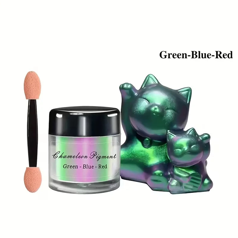 Chameleon Mirror Chrome Nail Powder Glitter Magic Shift Mica Pigment Qme Green-Blue-Red