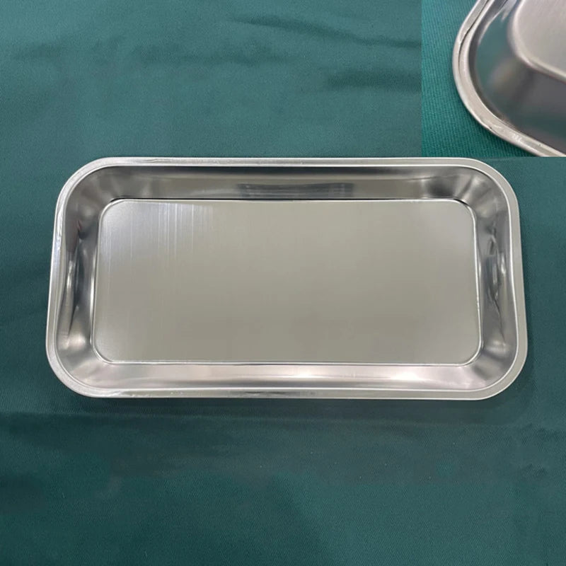 Kitchen Tray Stainless Steel Square Storage Nail Tattoo Dental Qme