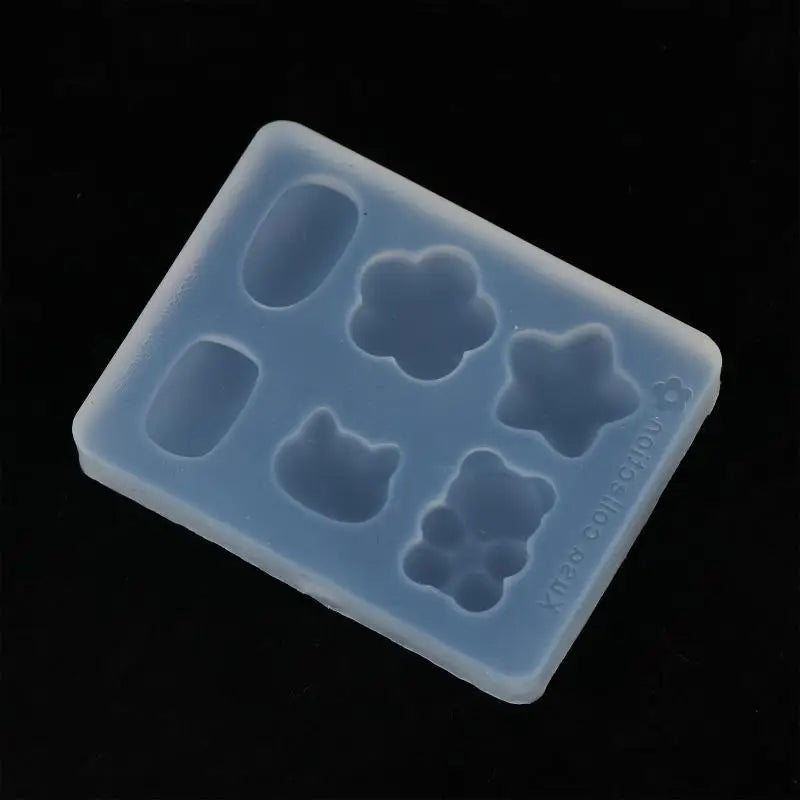 Nail Art 3D Silicone Mold Bean Card Easy Clean Reusable Resin Qme