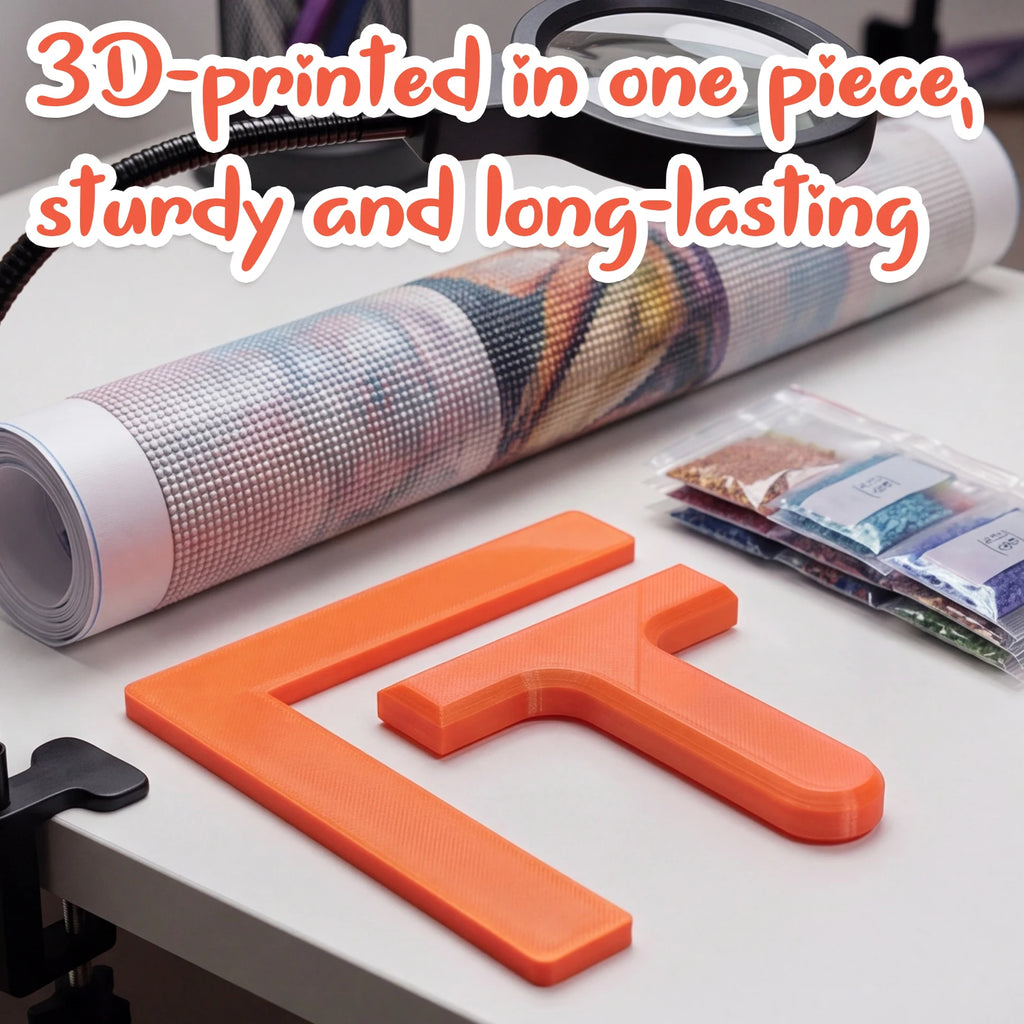 3-Piece Set Diamond Painting Alignment Ruler Diamond Art Straightening Tool Fits Square Kits for Adults Keeps Drills Aligned Qme