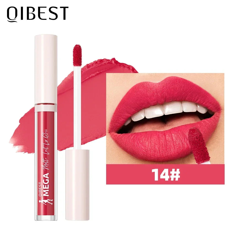 QIBEST 24 Colors Matte Liquid Lipstick Long Lasting Nude Brown Purple