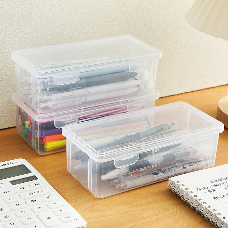 Office Supplies Storage Organizer Box Large Capacity Plastic Pencil Qme