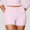 A Women's Summer Shorts Low Waist Seamless Shorts Gym Shorts Yoga Shorts Running Shorts and High Stretch Cycling Training Shorts Qme Sakura powder S