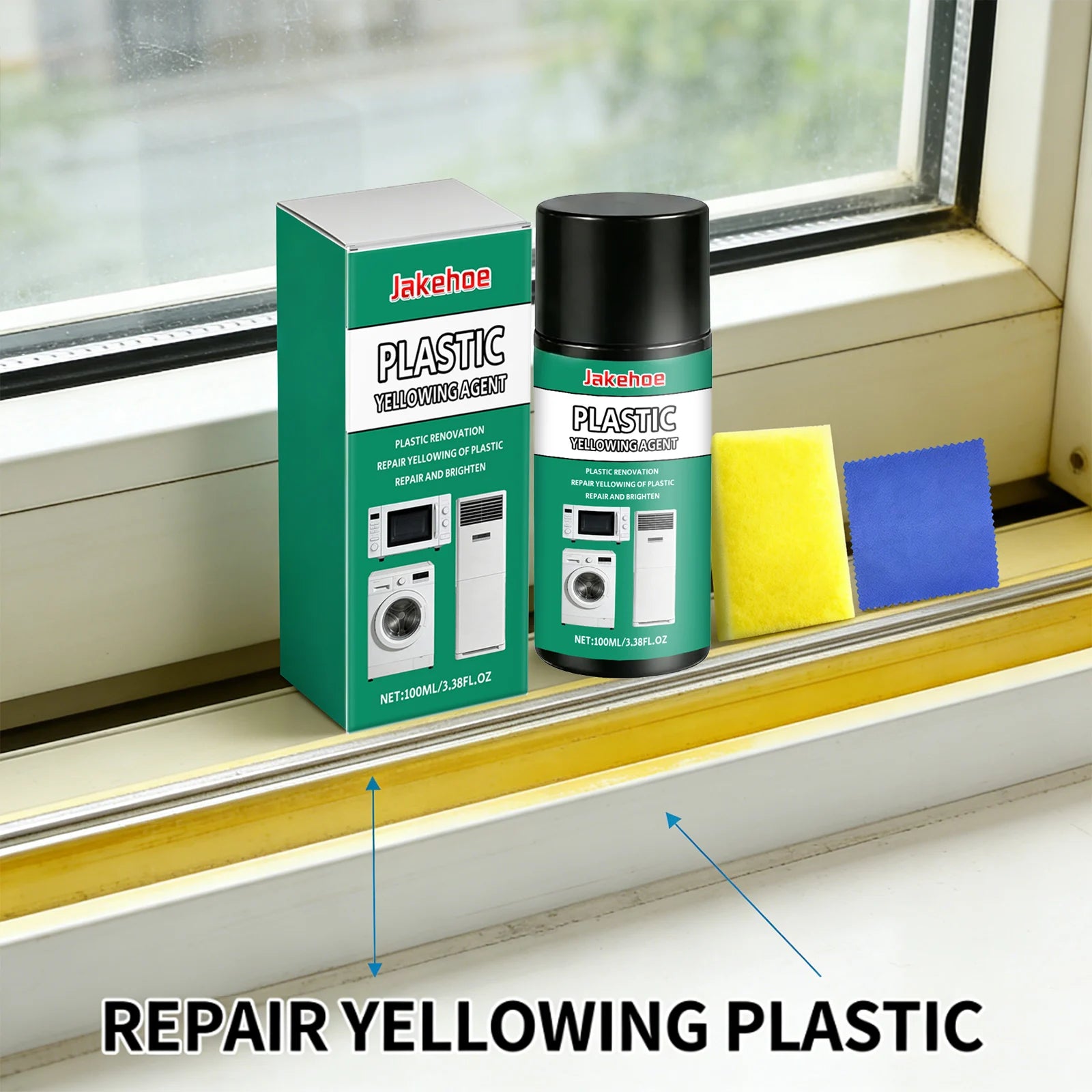 Plastic Parts Yellowing Cleaner Clear Stains Repair Yellowing Plastic Renovation Brightening Household Appliances Car Light Care Qme