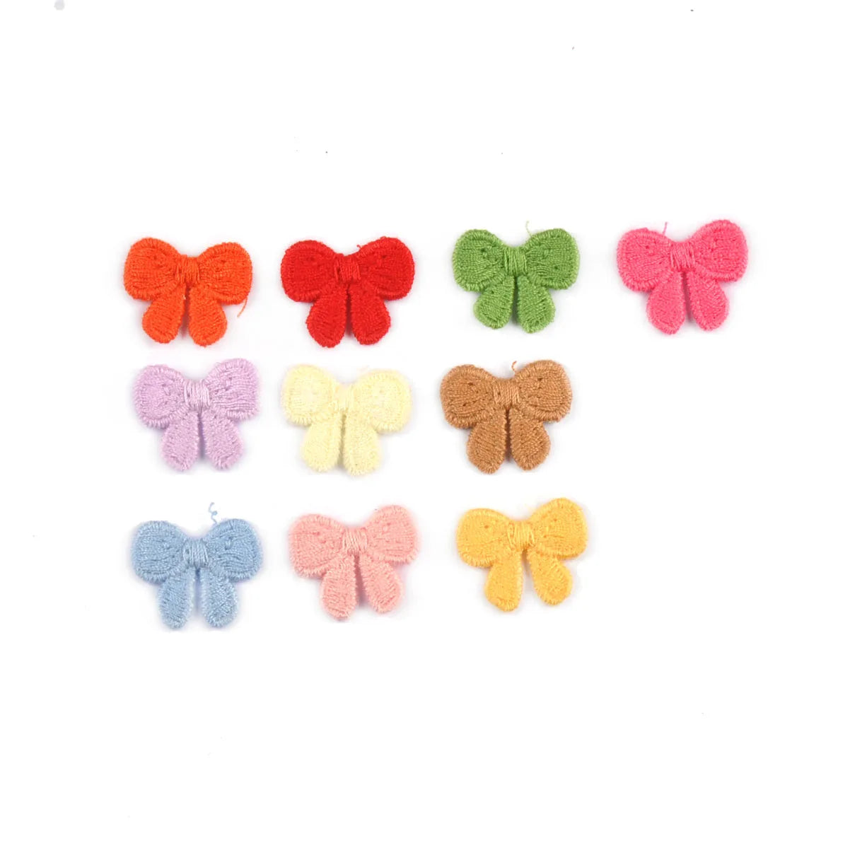30Pcs/lot 21x17.5mm 10Colors Mixed Bow Shape Embroidered Clothes Patches For DIY Crafts Bag Hat Decor Sewing Accessories c3779 Qme