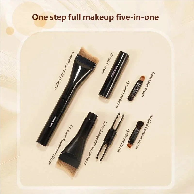 5 In1 Makeup Brush Foundation Make-up Brush Multi Function Travel Cover Brush Eye Shadow Concealer Face Repair Eyebrow Brush Qme