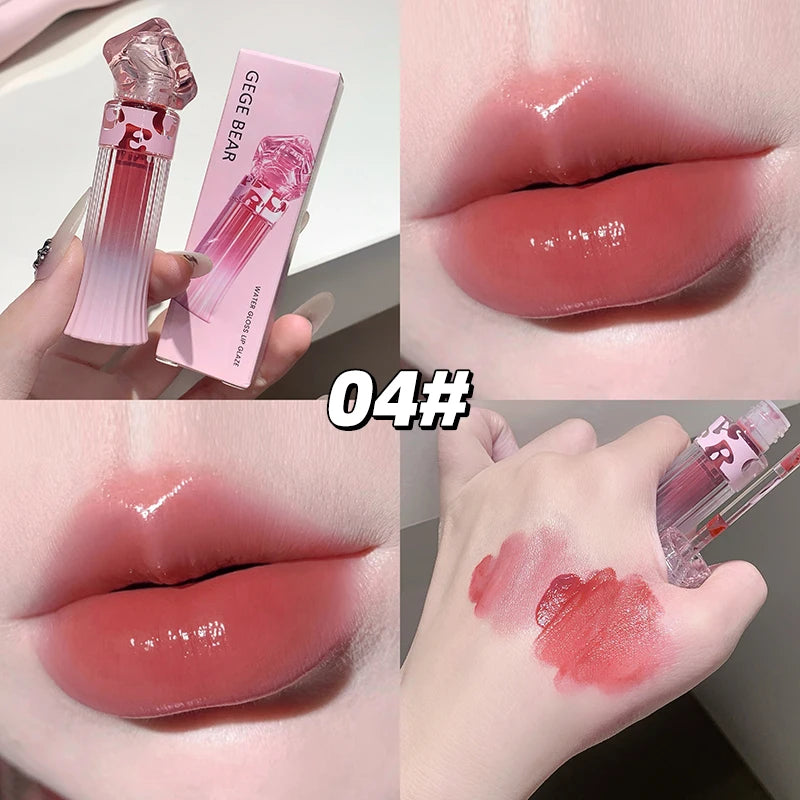 Gege Bear Water Light Lip Llaze Mirror Lipstick Gloss Hydrating Qme GX1387-04
