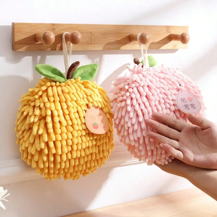 Fruit Chenille Hand Towel Hanging Kitchen Bathroom Toilet Thickened Qme
