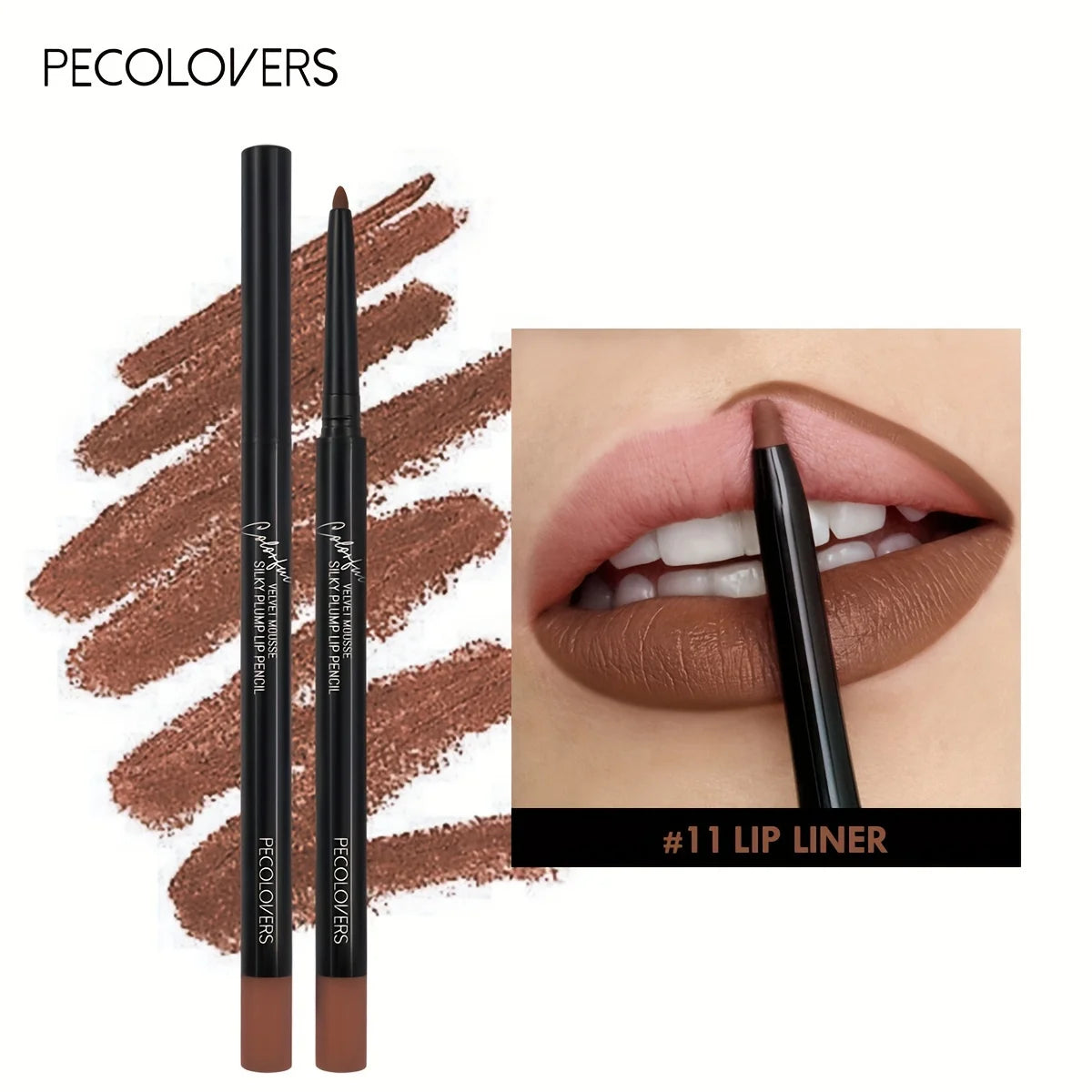 Nude Brown Lip Liner Pencil Lipstick Matte Smooth Waterproof Lipliner Qme 11