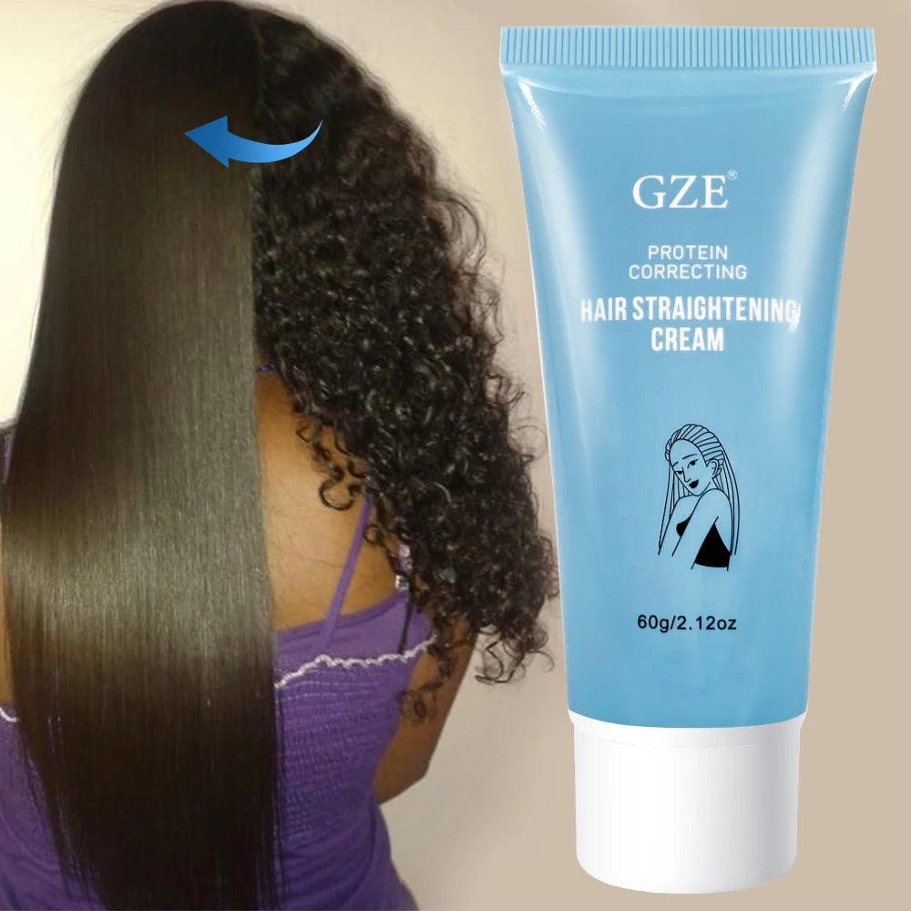 GZE Protein Correct Straight Hair Cream for Smooth and Sleek Hair - Frizz Control, and Shine Boost - for Silky Straight Results Qme