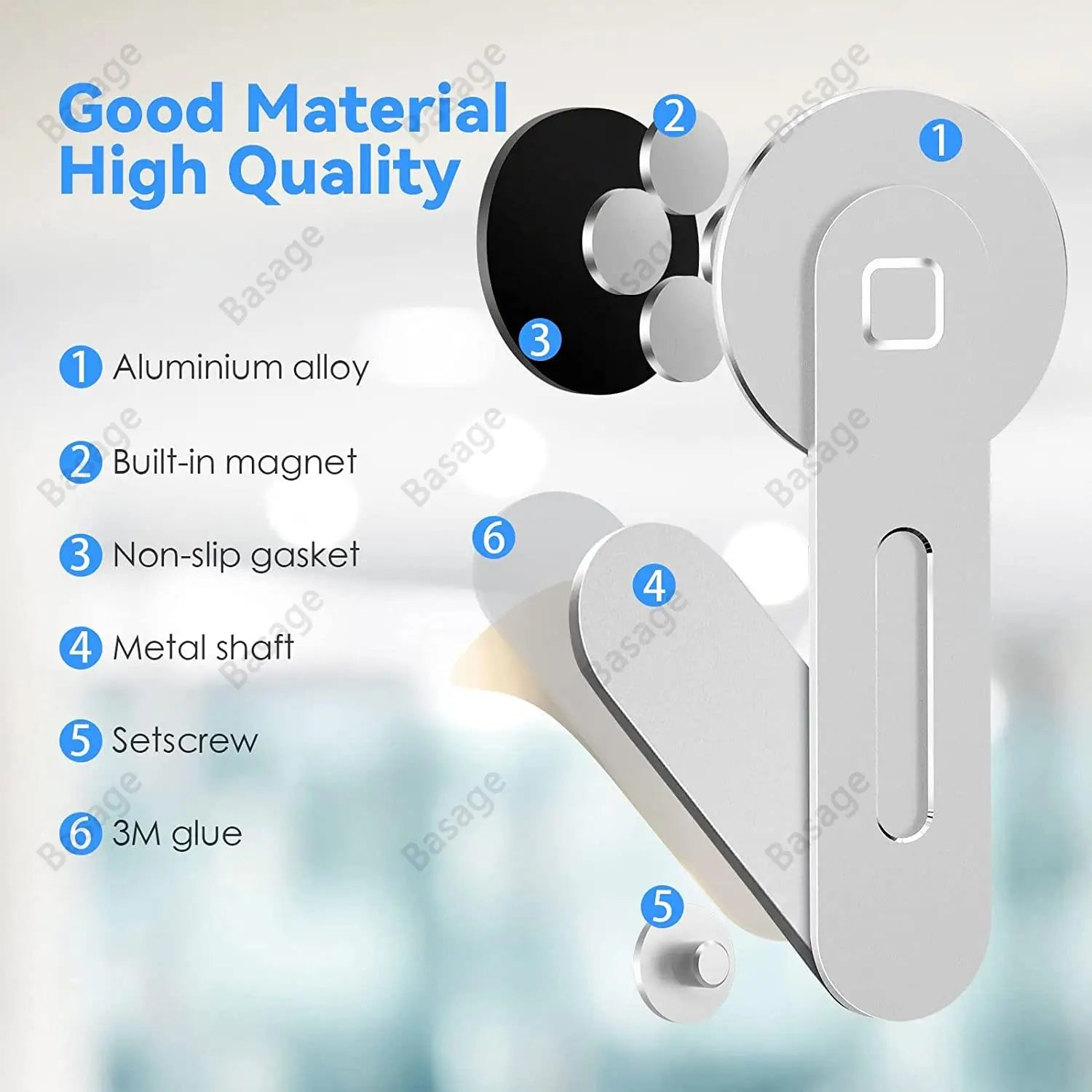 Magnetic Laptop Phone Holder Computer Monitor Side Cell Phone Slim& Foldable For iPhone 14/13/12 Series Case and All Phone Qme