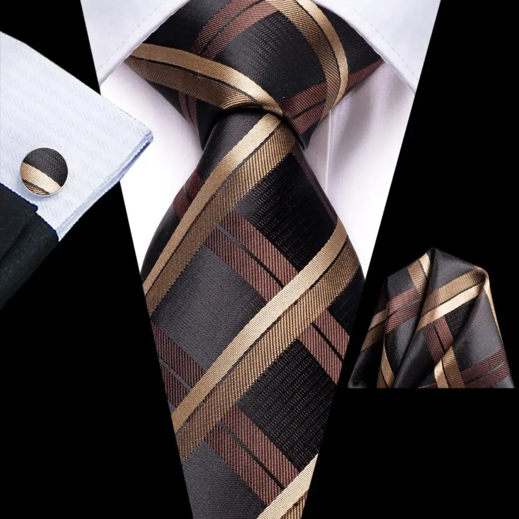 Blue Business Solid Plaid Striped Men's Tie Necktie Ties Men Formal Qme 3488