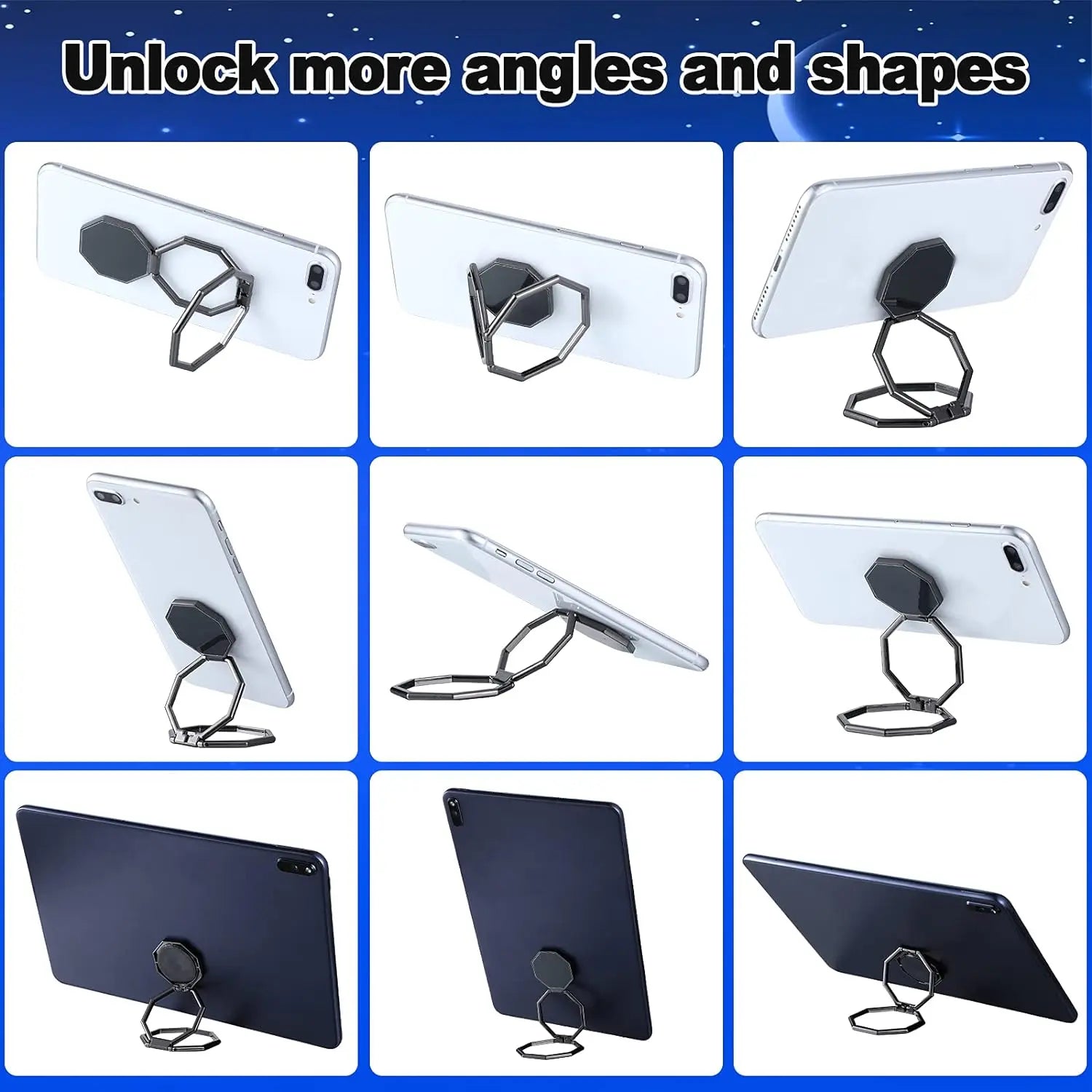 Mobile Phone Foldable Stand Ultra-thin Ring Multi Angle Portable Qme