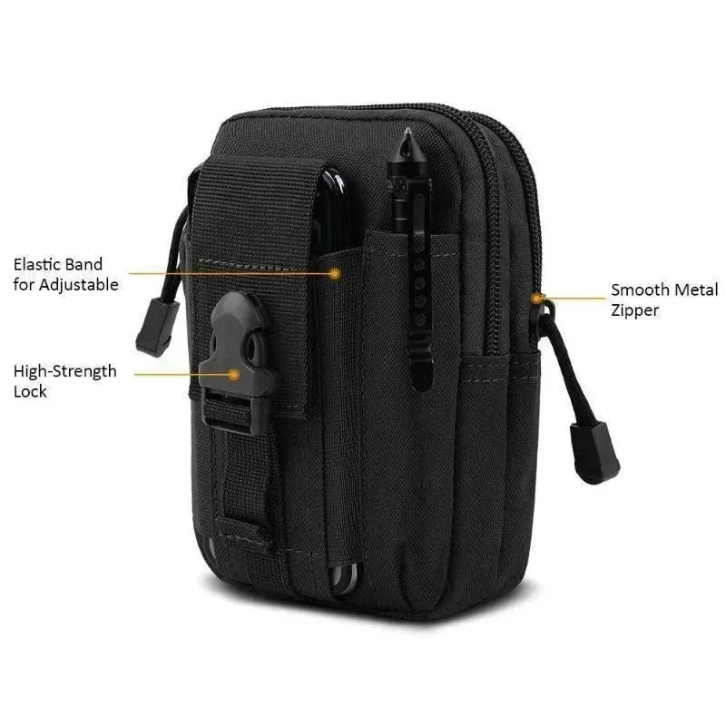 Men Mobile Phone Case Pouch Waist Bag Waterproof Nylon Multifunction Qme