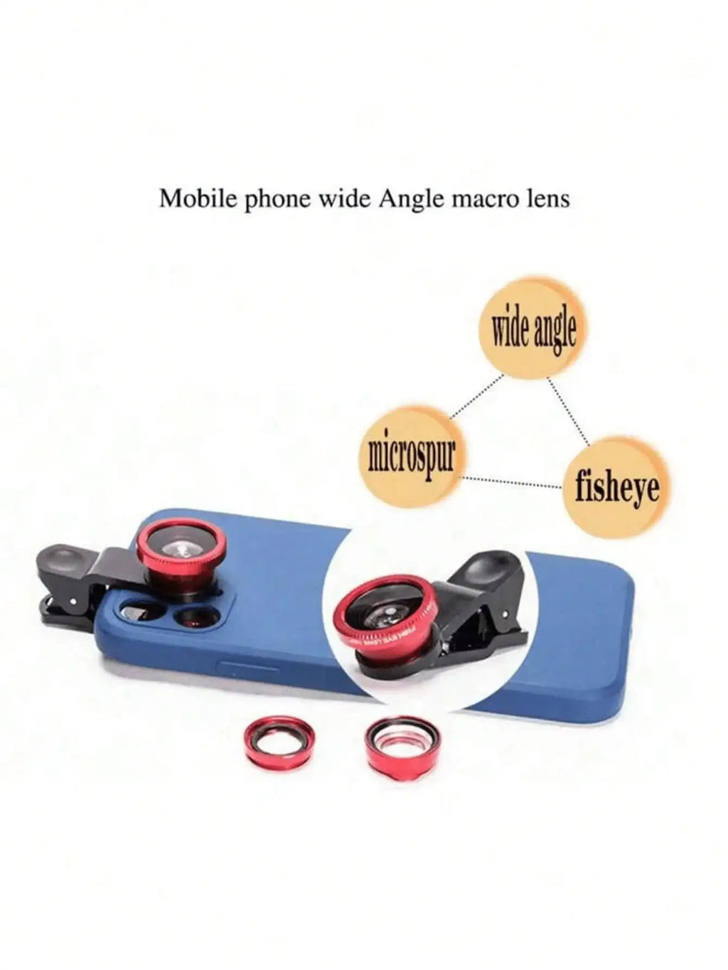 Mobile Phone Camera Lens Fisheye Wide Angle Macro Switching Three Qme