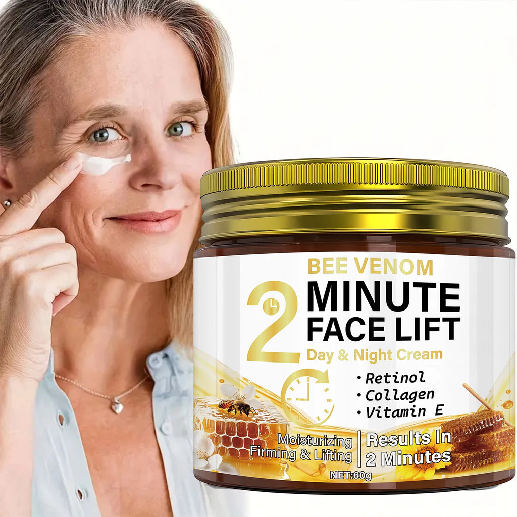 Bee Venom Anti-Aging Day & Night Cream with Retinol & Collagen - Intense Moisturizing & Firming Face Lift Treatment Qme