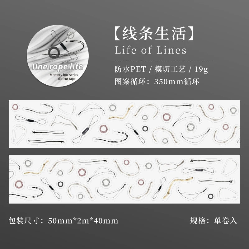 50mm*2m Kawaii Cartoon Journal Gadget Label Material PET Tape Creative DIY Collage Scrapbooking Masking Tapes School Stationery Qme F
