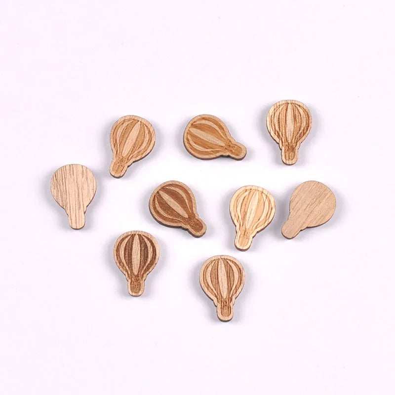 20Pcs 10-25mm Vintage Mix Pattern Bee/Cat/Mushroom/Diamond Wood Pendant Crafts DIY Scrapbook Handmade Supplies Hanging Ornaments Qme 12