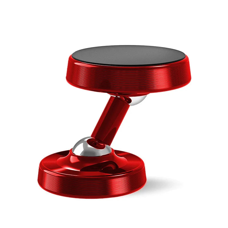 Dual Magnetic Gym Phone Holder for Working Out Videos-Double Sided Strong Magnet with 360 Degree Rotation - Fits Any Smart Phone Qme Red