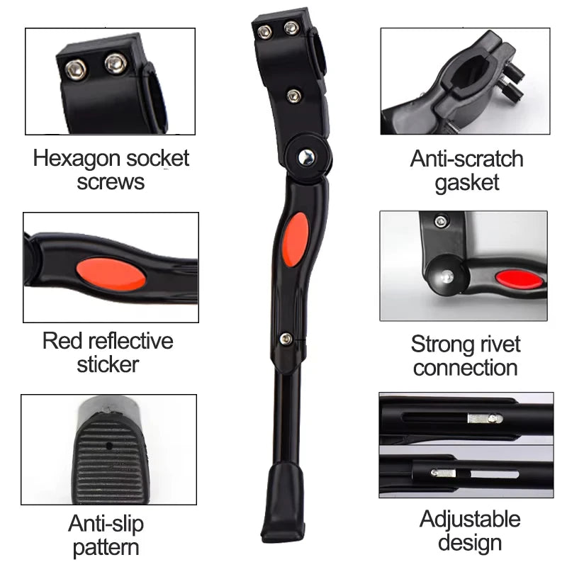 Universal Bicycle Kickstand Parking Rack Adjustable Road Bike Kickstand Support Side Kick Stand Mountain bike Foot Brace Support Qme