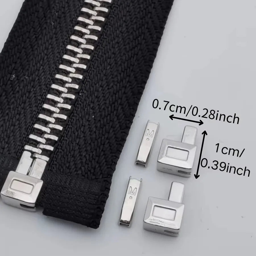 25-Piece Set Premium Metal Zipper Heads Gold Silver Bronze Black - Durable Smooth for DIY Clothing Luggage Repair Qme 25PCS Silver