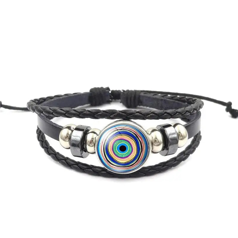 Handmade Woven Leather Multilayer Bracelet Bangles For Women Men Vintage Jewelry Gift Qme A9