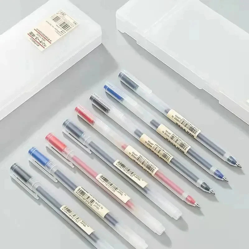 3-6Pcs Kawaii Gel Pen Black/Red/Blue 0.5mm Ink MUJIs Gel Pen Office School Ballpoint Pen Writing Stationery Qme