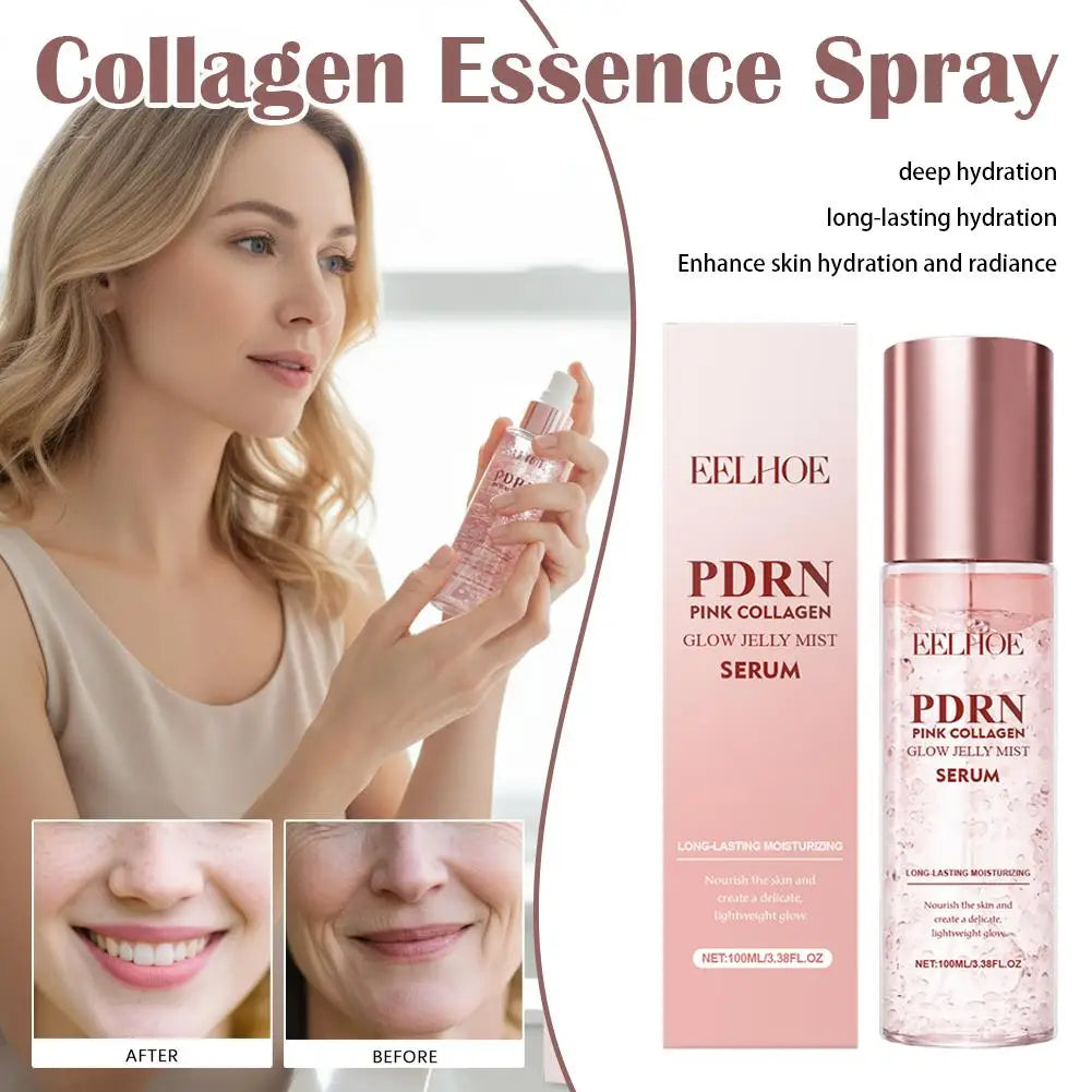 Collagen Essence Spray Smoothing Facial Mist Brightening Spray Nourish Moisturiz Face Serum Toner Improve Drying Skin Care 100ml Qme