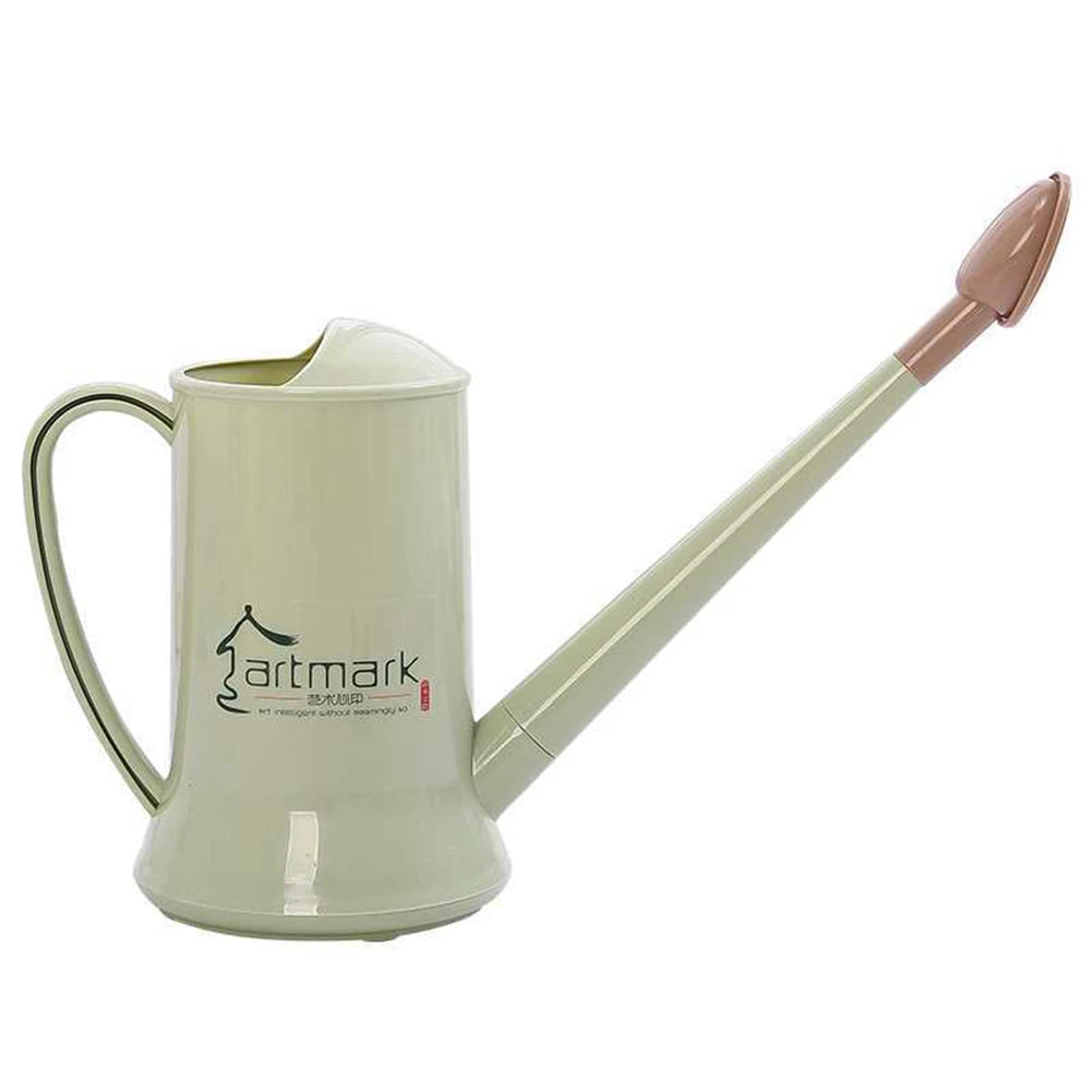 2L Watering Can with Long Spout Detachable Head Plastic Garden Watering Pot for Flower Plant Irrigation Indoor Outdoor Use Qme green
