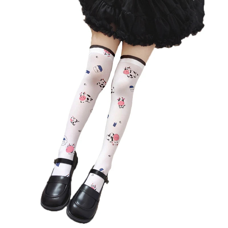 Cartoon Anime Striped Halloween Cat Claw Stockings Trendy Women's Qme style1 One Size
