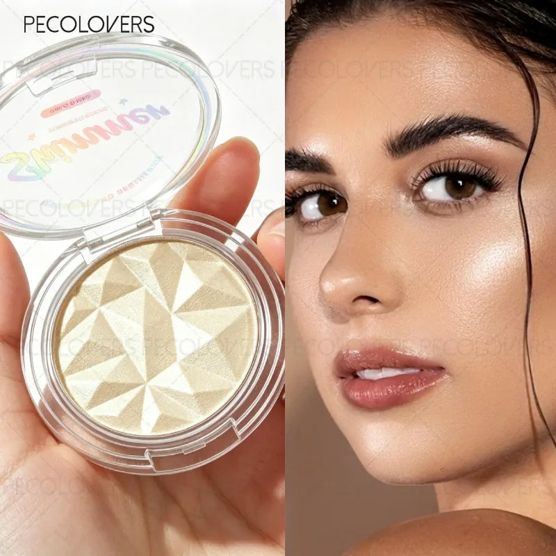 Face Highlight Palette White Silver Champagne Brightening Waterproof Qme
