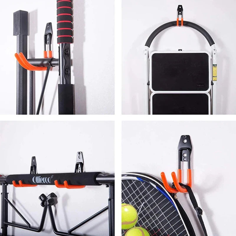 Heavy Duty Metal Hook Garage Organizer Wall Mount Bicycle Hanger Hooks Wall Mount Anti-slip Storage Hook For Ladders Garden Tool Qme