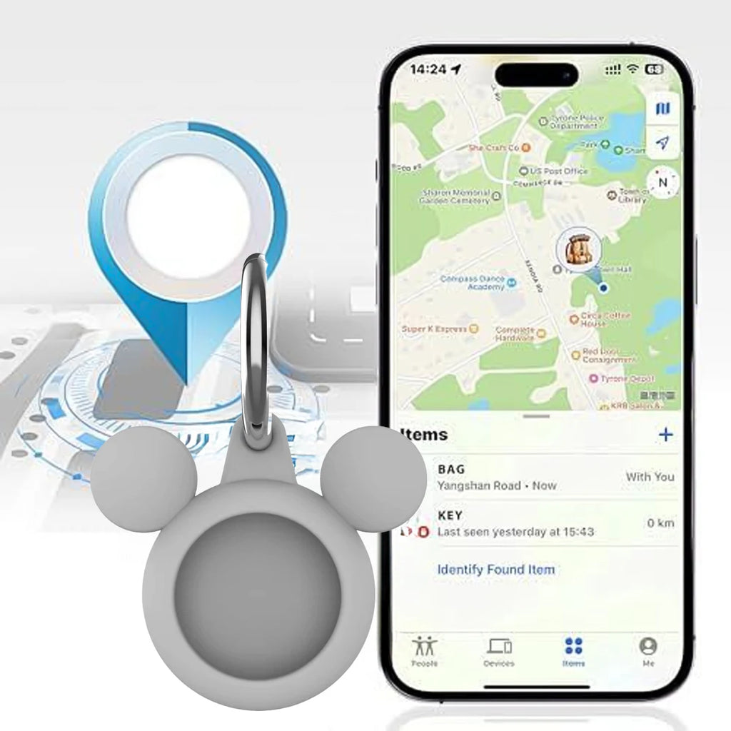For Apple Airtag Liquid Silicone Case Soft Anti-scratch Protective Sleeve For Airtag Anti-lost Protection Cover AirTag Keychain Qme