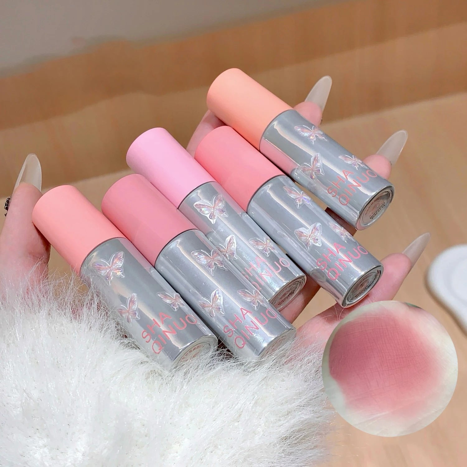SHAQINUO Lip Mud Glaze Matte Velvet Brightening Clay Long-lasting Qme