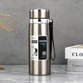 316 Stainless Steel Vacuum Insulated Water Bottle Leakproof Travel Thermos With Lanyard Keep Hot Cold All Day For Outdoor Sports Qme Silver 800