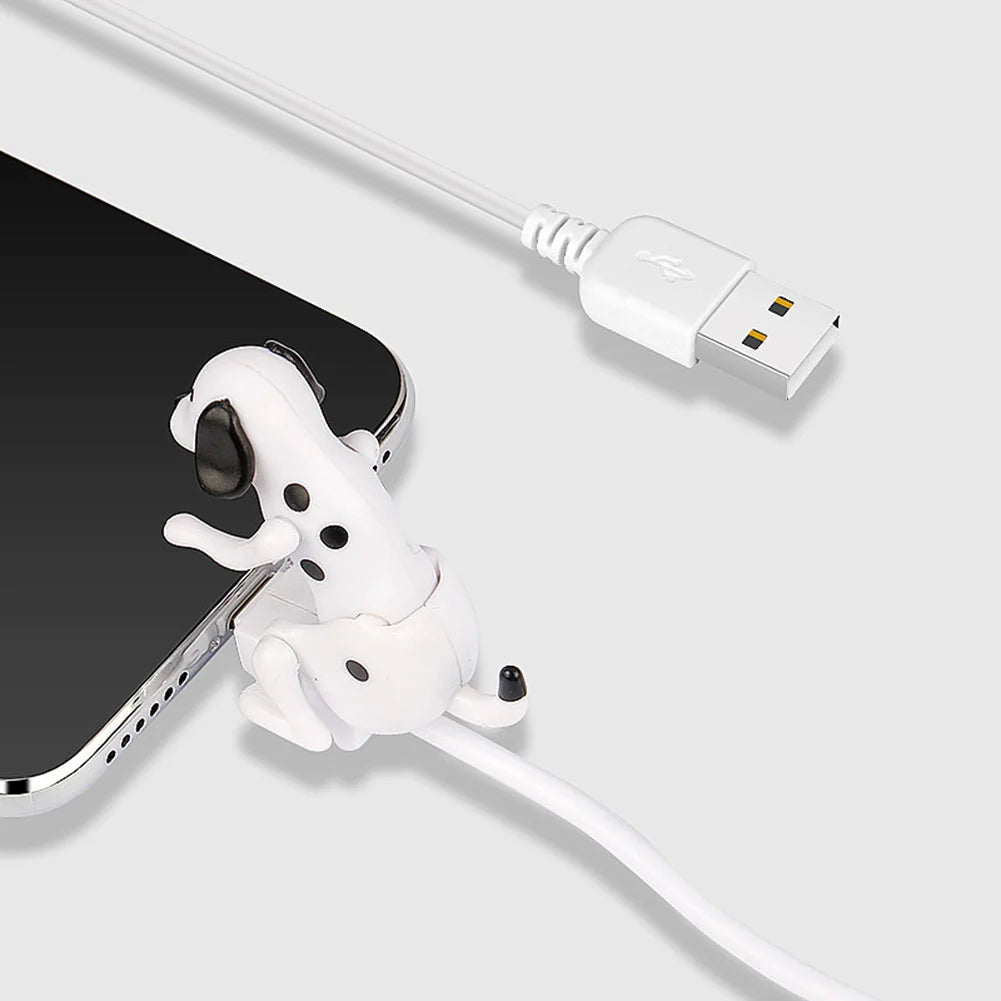 Cute Spotty Dog USB Charging Cable Funny Moving Puppy Design Fast Charger Cord Creative Type-C Data Cable for Smartphones Qme