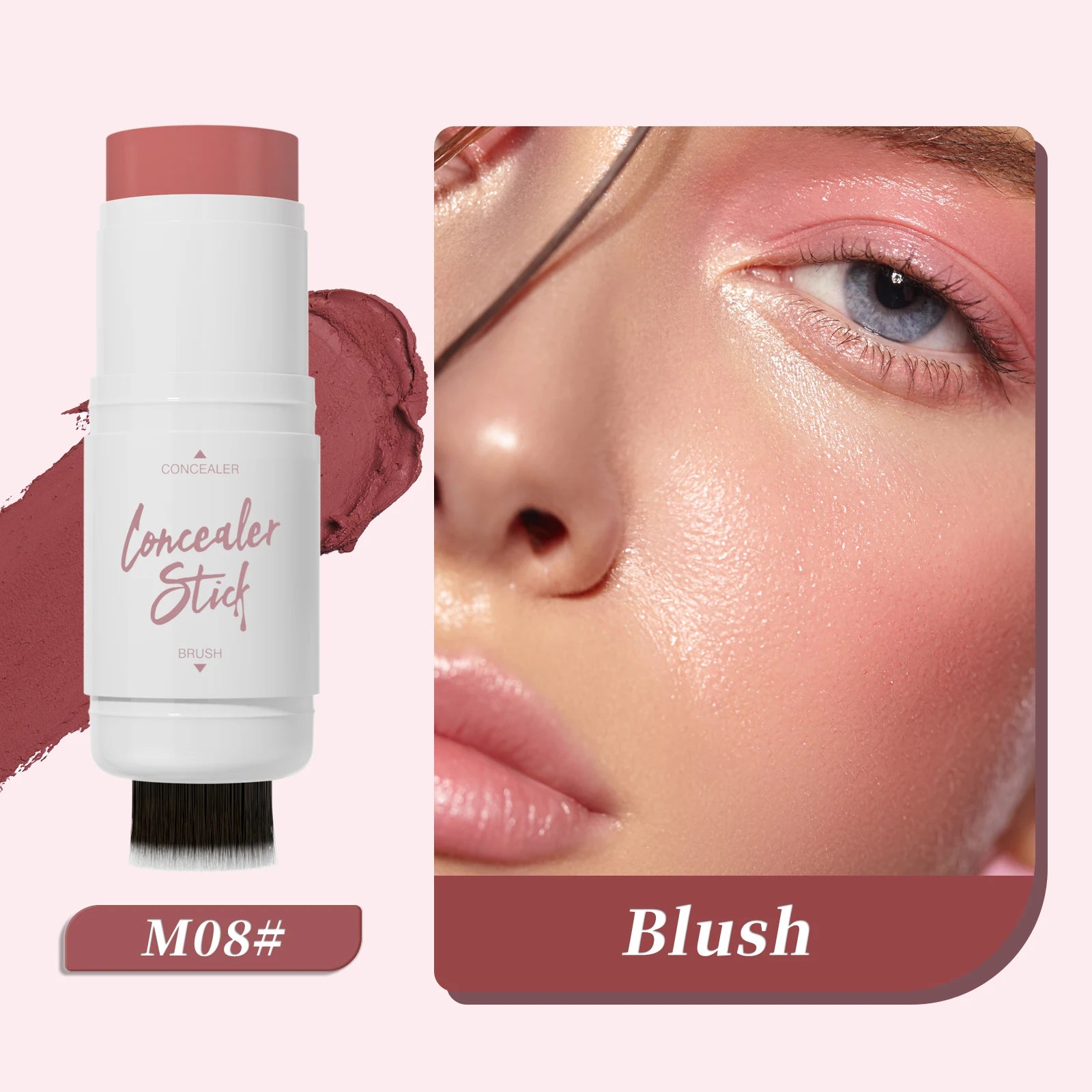 Double Head Highlighter Stick Natural Waterproof Silky Smooth Stereoscopic Nose Shadow Concealer Makeup Qme 9509-8