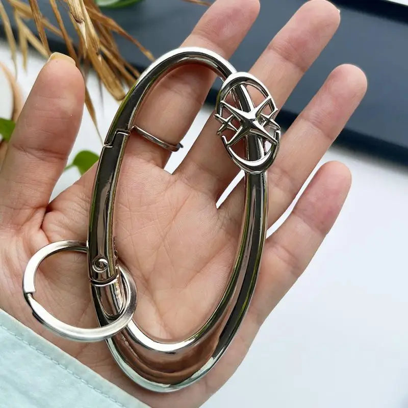 Zinc Alloy Bag Charm Trinkets Keychain Cross Carabiner Keychain Camping Hiking Outdoor Climber Waist Pendant Accessories Gift Qme