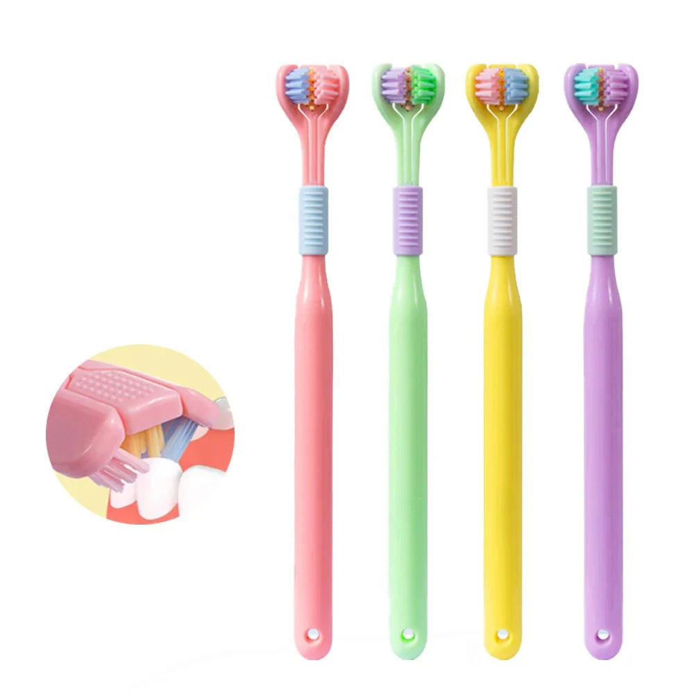 Three Sided Toothbrush Soft Bristle Tooth Brush Ultra Fine Oral Care Qme Pink China Mainland